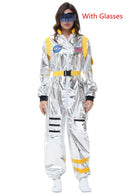 Adult Silver Astronaut Costume Space Jumpsuit For Men And Women