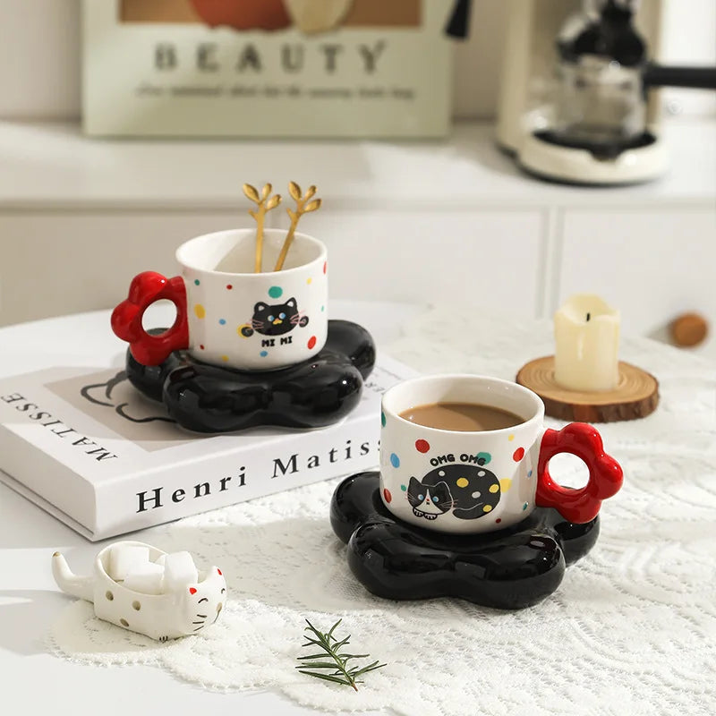 Ceramic Coffee Cup With Plate Gift Box Set For Couples
