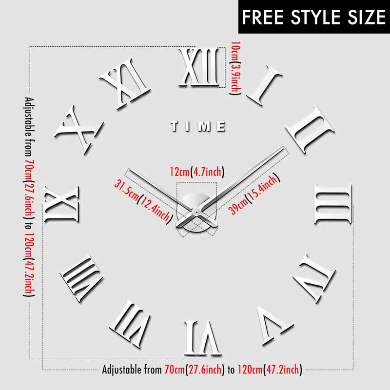 MCDFL Luxury 3D Wall Clock For Living Room Kitchen Bedroom Decor