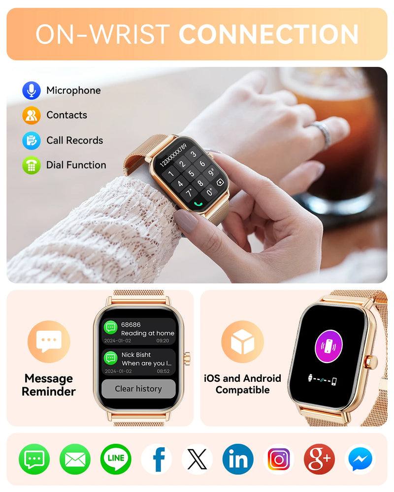 Karchilor Smartwatch Large Screen Fitness Tracker Waterproof Sports Watch