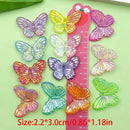 10pcs Colorful Butterfly Charms Acrylic Pendants For Jewelry Making