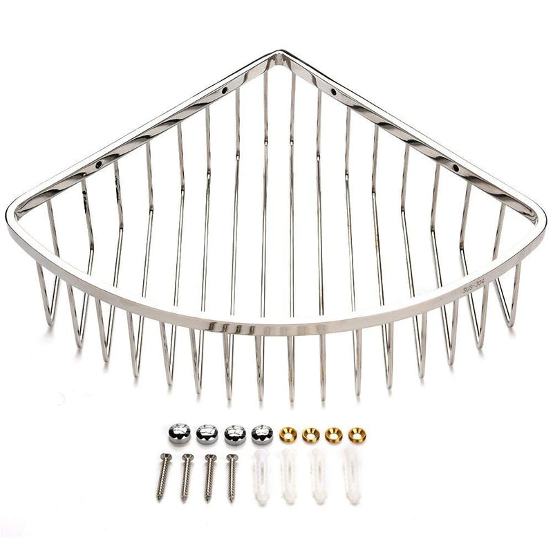 Stainless Steel Shower Corner Basket Wall Mounted Bathroom Storage Organizer