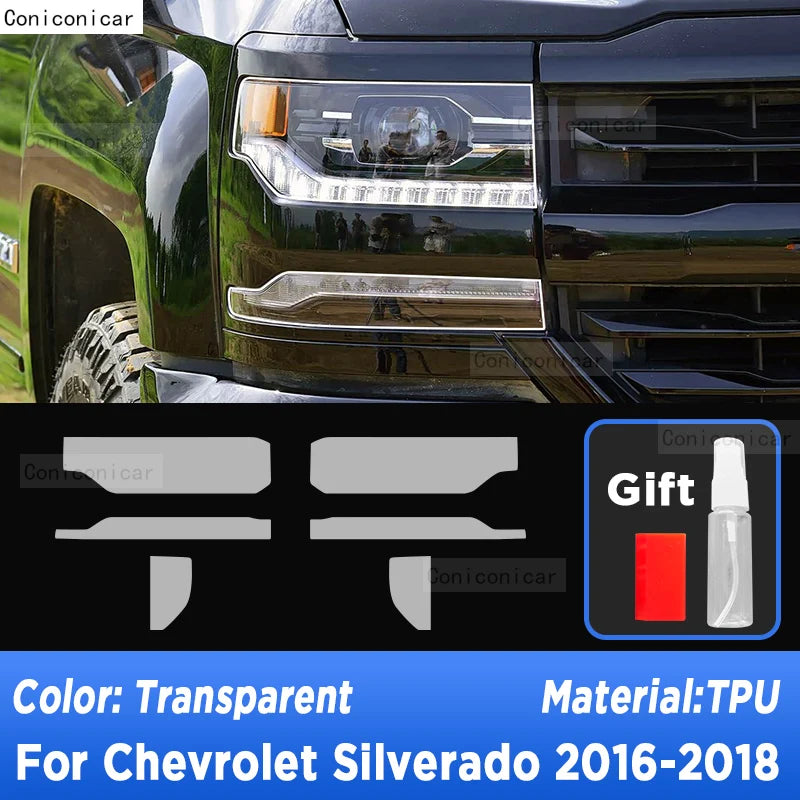 Chevrolet Silverado Headlight Protective Film Transparent Scratch Resistant