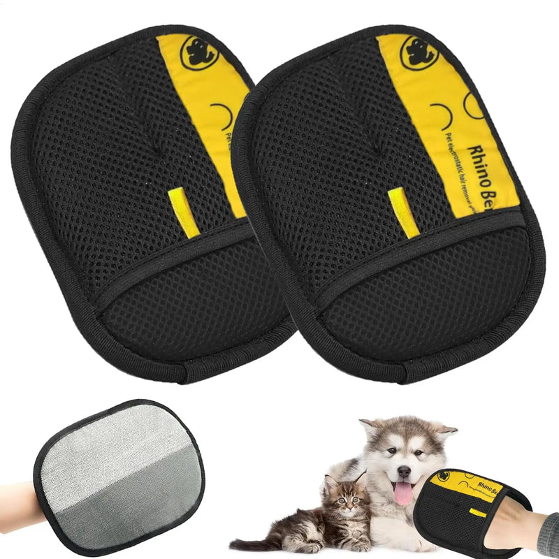 2pcs Pet Hair Remover Gloves Double-sided Electrostatic Grooming Brush