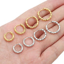 6pcs Stainless Steel Hoop Earrings Round Embossed Jewelry Set