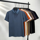 Men's Polo Shirt Cotton Casual Short Sleeve Solid Color Lapel Tee