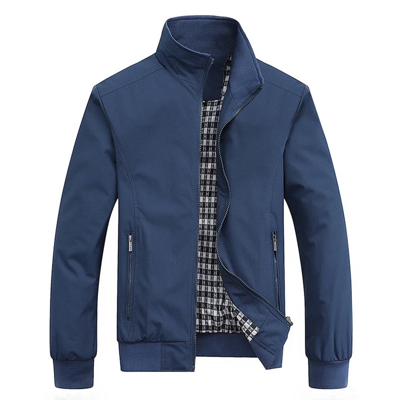 Men's Bomber Jacket Casual Solid Color Baseball Style 6XL Outwear