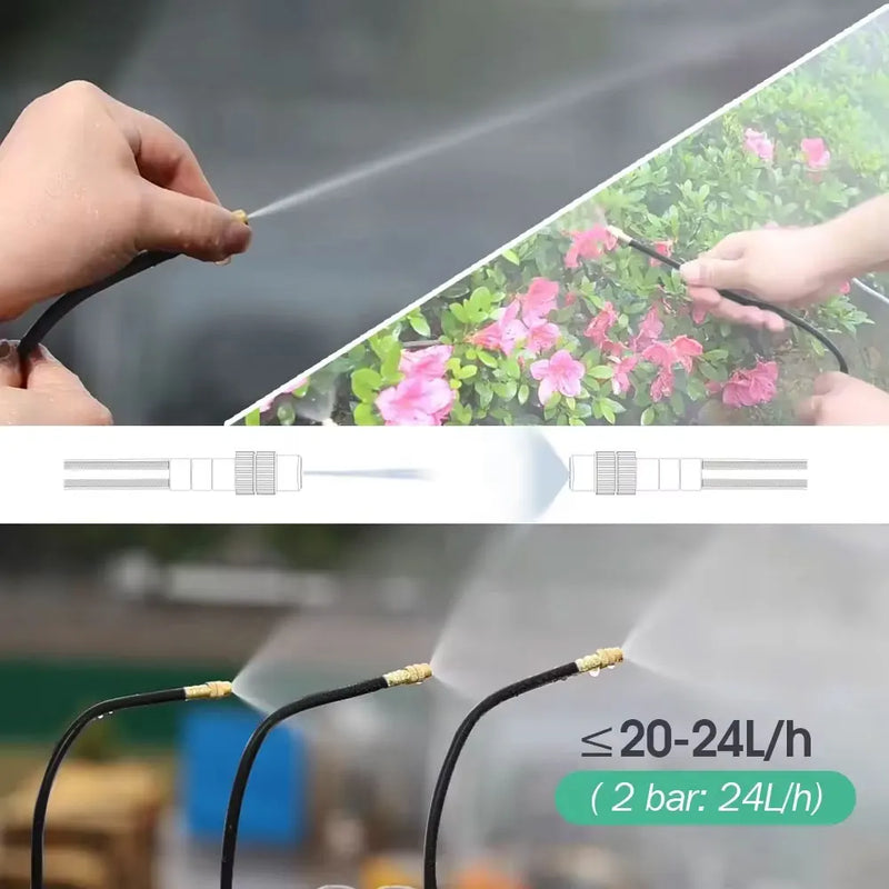 20cm Adjustable Garden Irrigation Nozzle Brass Misting Sprayer Tee