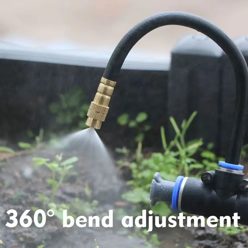 20cm Adjustable Garden Irrigation Nozzle Brass Misting Sprayer Tee