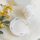 Swan Ceramic Coffee Cup And Saucer Set With Dessert Plate And Spoon