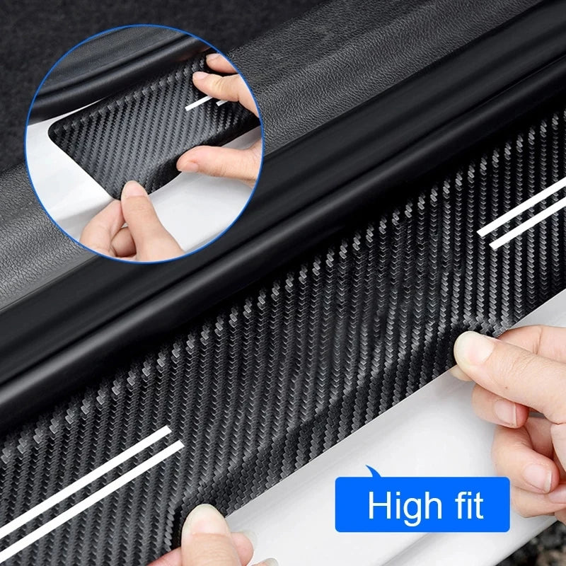 Car Carbon Fiber Door Sill Sticker For BYD Dolphin Mini EV Threshold