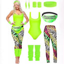 Pink Retro 1980s Women's Sportswear Set 7-Piece Glamorous Design