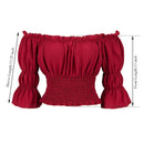 Women's Pirate Blouse Medieval Off Shoulder Peasant Shirt Corset