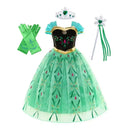 Elsa Anna Princess Dress Girls Mesh Sequin Snow Queen Costume Gown