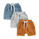 Lioraitiin Toddler Boys Short Trousers 3Pcs Casual Spring Summer Pants