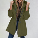 Women Hooded Sweatshirt Jacket Long Sleeve Zip Up Oversized Outdoor