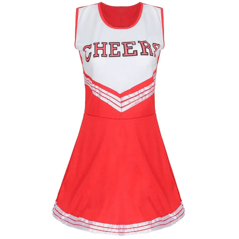 Cheerleading Dance Costume For Women Sleeveless Crop Top Pleated Skirt