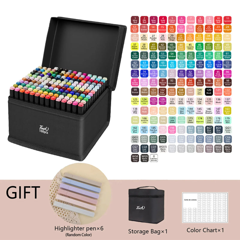 Alcohol Drawing Markers Dual Tip Permanent Art Sketch Set Various Colors