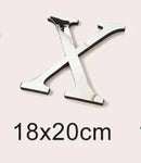 3D Silver English Letters Wall Stickers Acrylic Mirror Home Decor