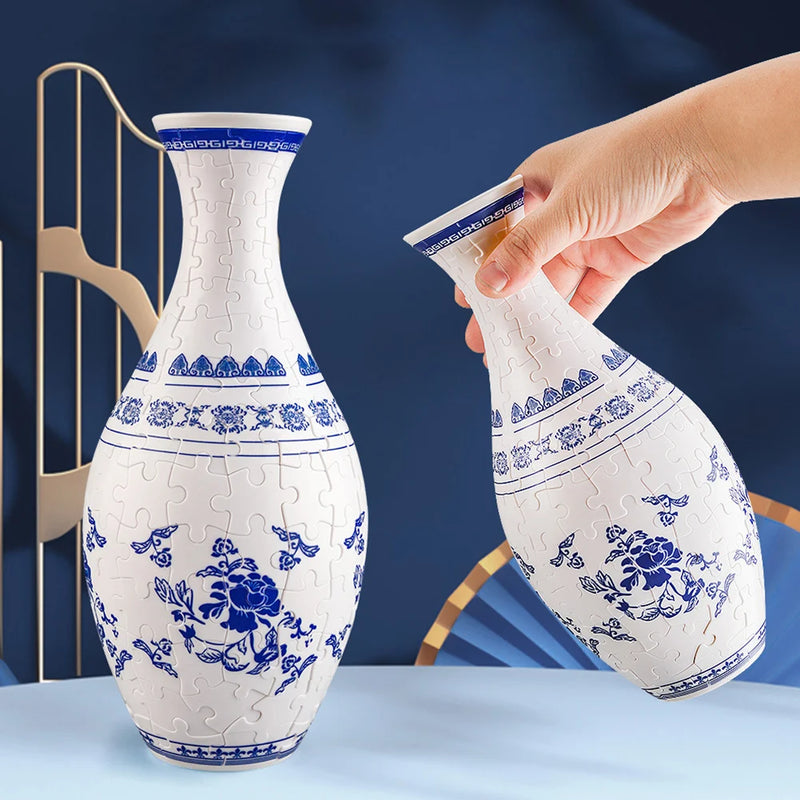 3D Puzzle Vase Building Blocks DIY Flowerpot Home Decoration Ornament