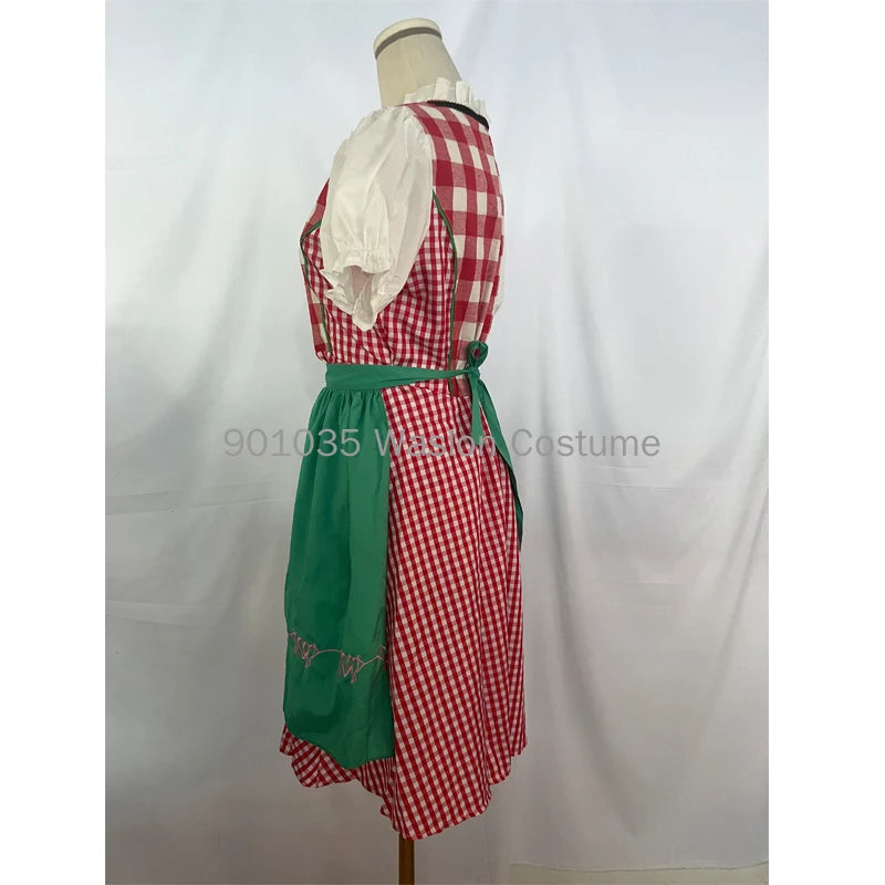 Ladies Oktoberfest Beer Maid Costume German Bavarian Heidi Dress