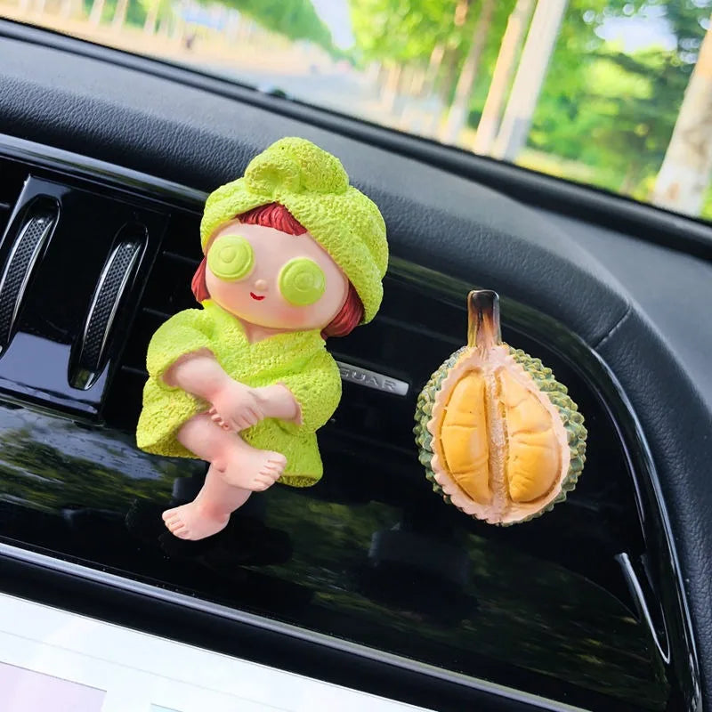 Car Vent Aromatherapy Clip Cute Cartoon Ice Cream Girl Design