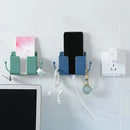 Punch Free Wall Shelf Organizer With Remote And Phone Holder Stand