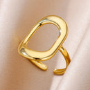 316L Stainless Steel Rings For Women Gold Color Classic Wedding Couple Rings