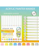 Languo 9pcs Acrylic Marker Pen Set Soft Brush Paint Pens For Art