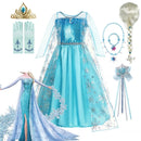 Girls Elsa Costume Frozen Princess Dress Snow Queen Party Gown