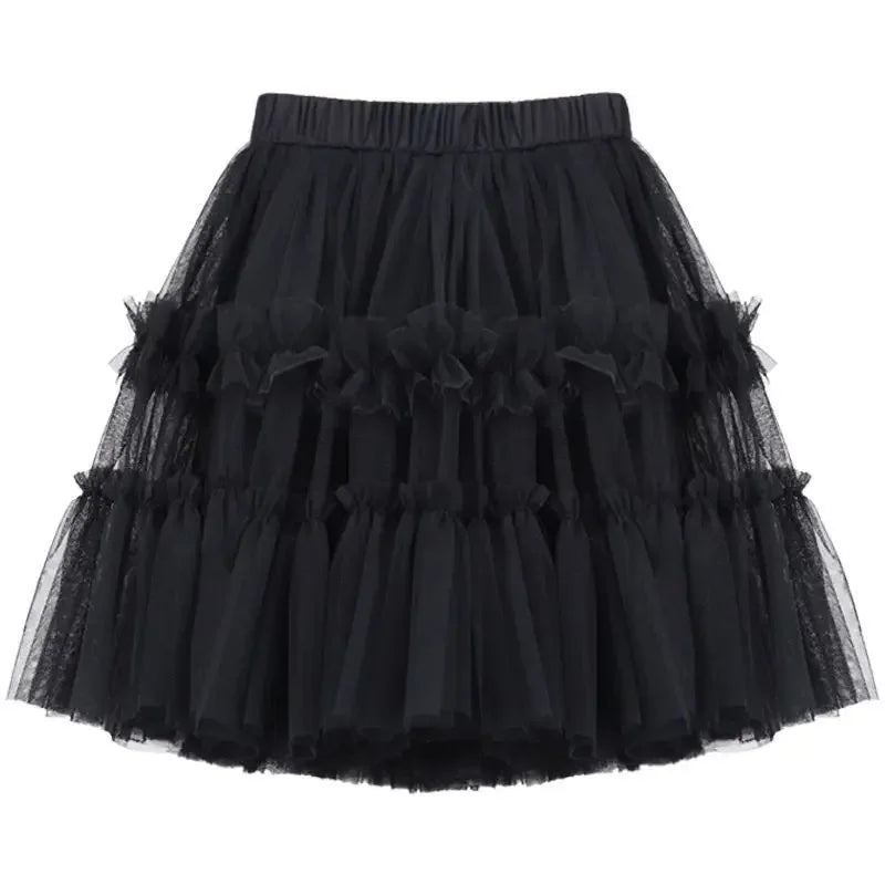 Girls Tutu Dress Mid-length Birthday Party Dance Princess Skirt