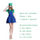 4pcs Luigi Cosplay Costume Super Bros Jumpsuit Anime Outfit
