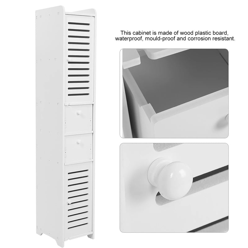 Bathroom Corner Cabinet Wood Plastic Storage Shelf Rack Organizer