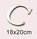 3D Silver English Letters Wall Stickers Acrylic Mirror Home Decor