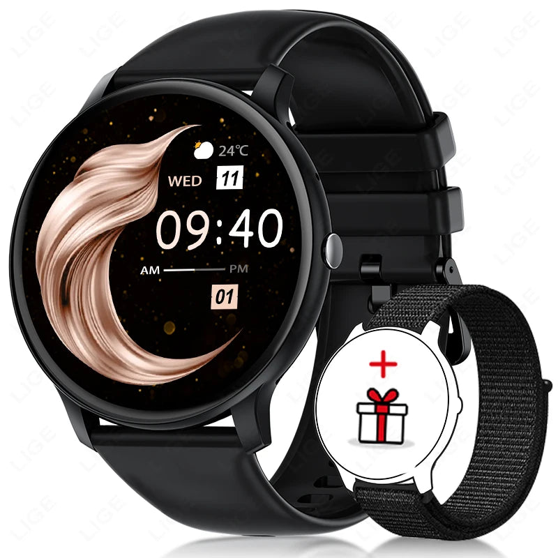 LIGE Smartwatch Bluetooth Call Fitness Heart Rate Monitor For Android IOS