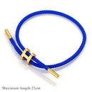 Stainless Steel Braided Rope Adjustable Bracelet For Men And Women