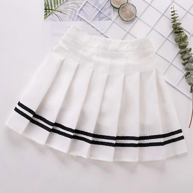 Girls Pleated Skirt High Waist Mini Dance Skirt For Kids 1-9 Years