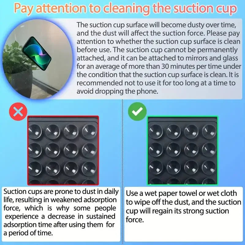 Silicone Suction Phone Holder Mat Anti-Slip Wall Stand Mount Sticker