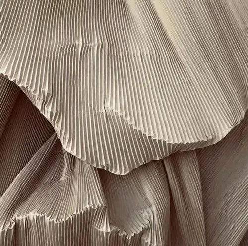 Pleated Fabric Soft Polyester Textile For Wedding Decor Sewing