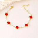 Five-petal Flower Bracelet Gold Color Chain Friendship Jewelry For Women