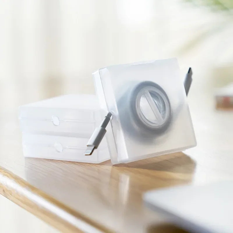 Portable Transparent Cable Organizer Cord Winder Phone Charger Storage