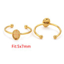 10pcs Adjustable Stainless Steel Ring Settings Blank Base For Jewelry