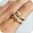 Two-Color Copper Ring Four-Ring Stacking Jewelry For Women