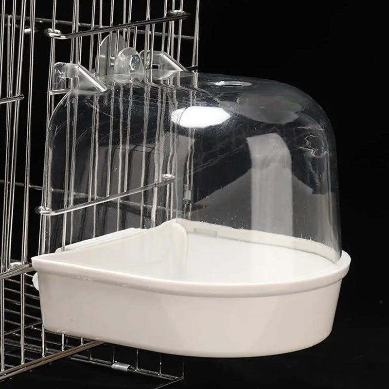 Clear Hanging Bird Bath For Parakeet Canary Budgerigar Cockatiel