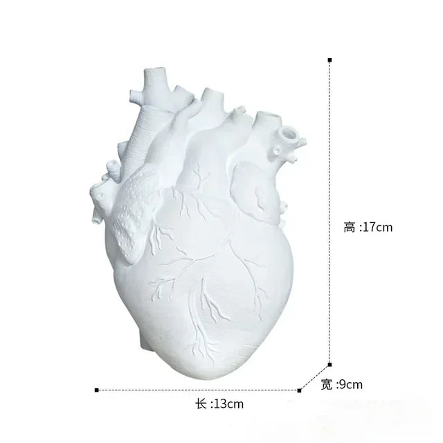 Heart Vase Decorative Dry Pot Human Anatomy Statue Container