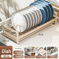 Pull Out Cabinet Shelf Stainless Steel Plate And Bowl Rack Organizer