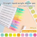 9pcs Acrylic Markers Set For Rock Painting Glass DIY Craft Supplies