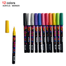 12-60 Colors Acrylic Paint Markers Pen 1-2mm Valve For Painting