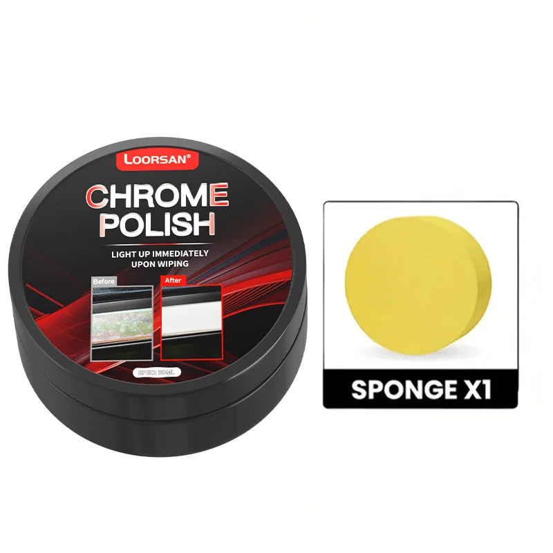 Chrome Restoration Paste For Vehicle Trim And Emblems With Sponge