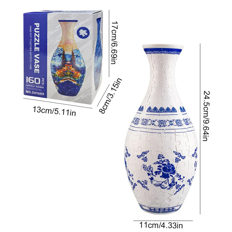 3D Puzzle Vase Building Blocks DIY Flowerpot Home Decoration Ornament